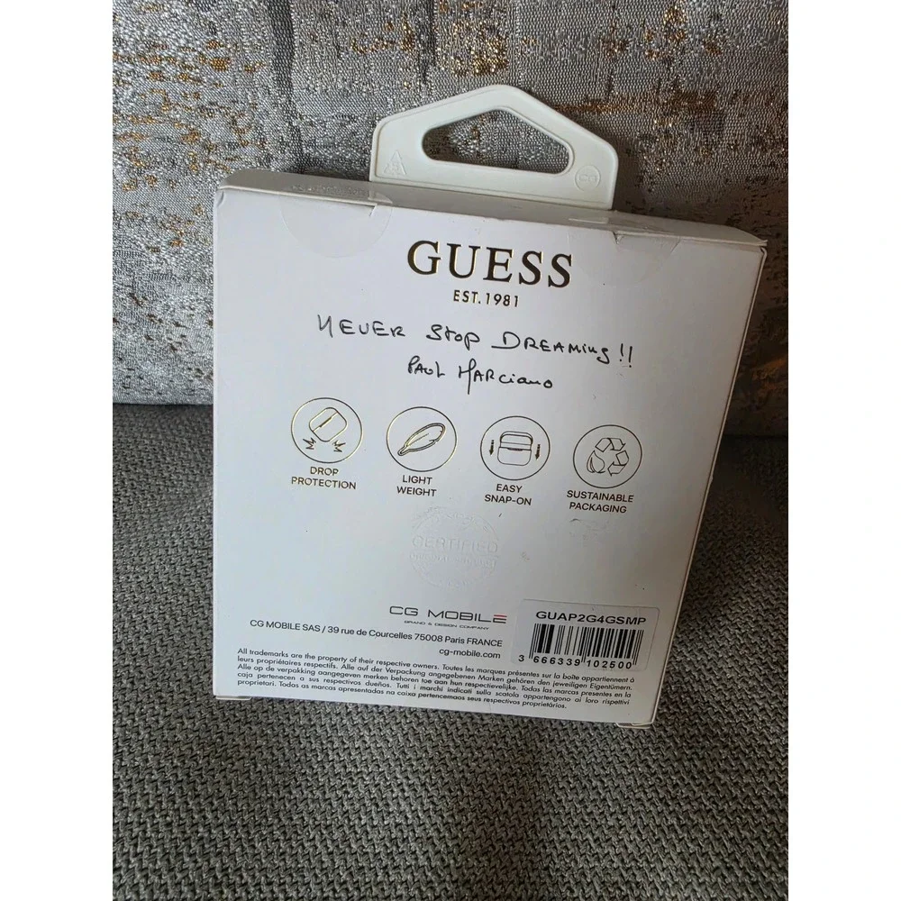 Guess AirPods Pro Case Pink 4G Monogram Logo Keychain Pro 2